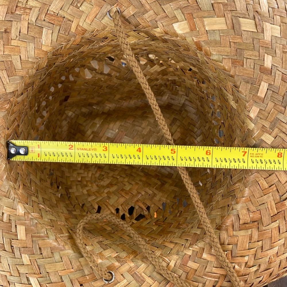 4 Straw Hats With String - image 5